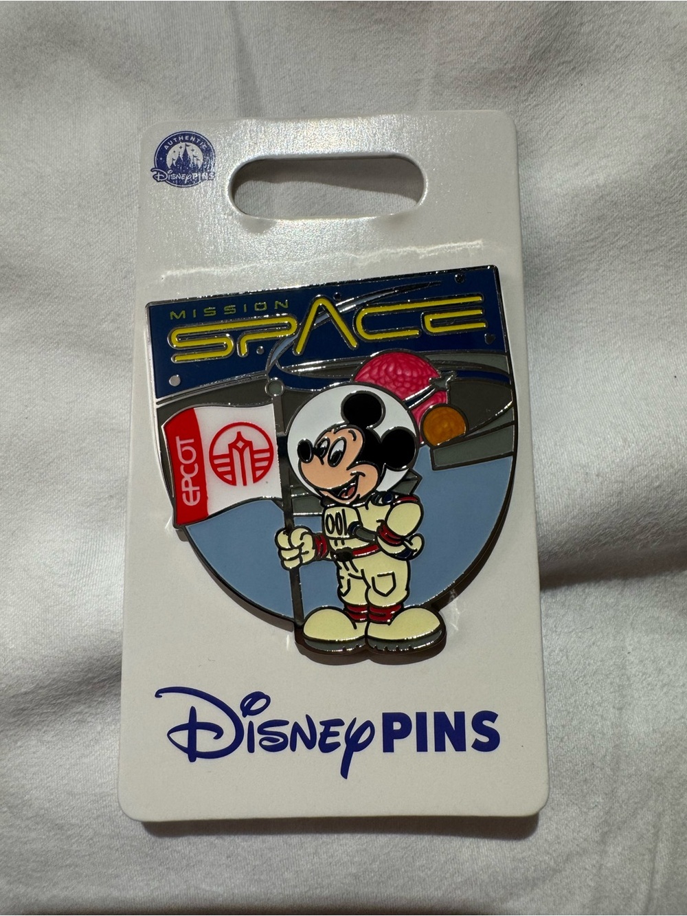 Disney Mission Space Mickey Mouse Enamel Pin - Blue, Red, Yellow